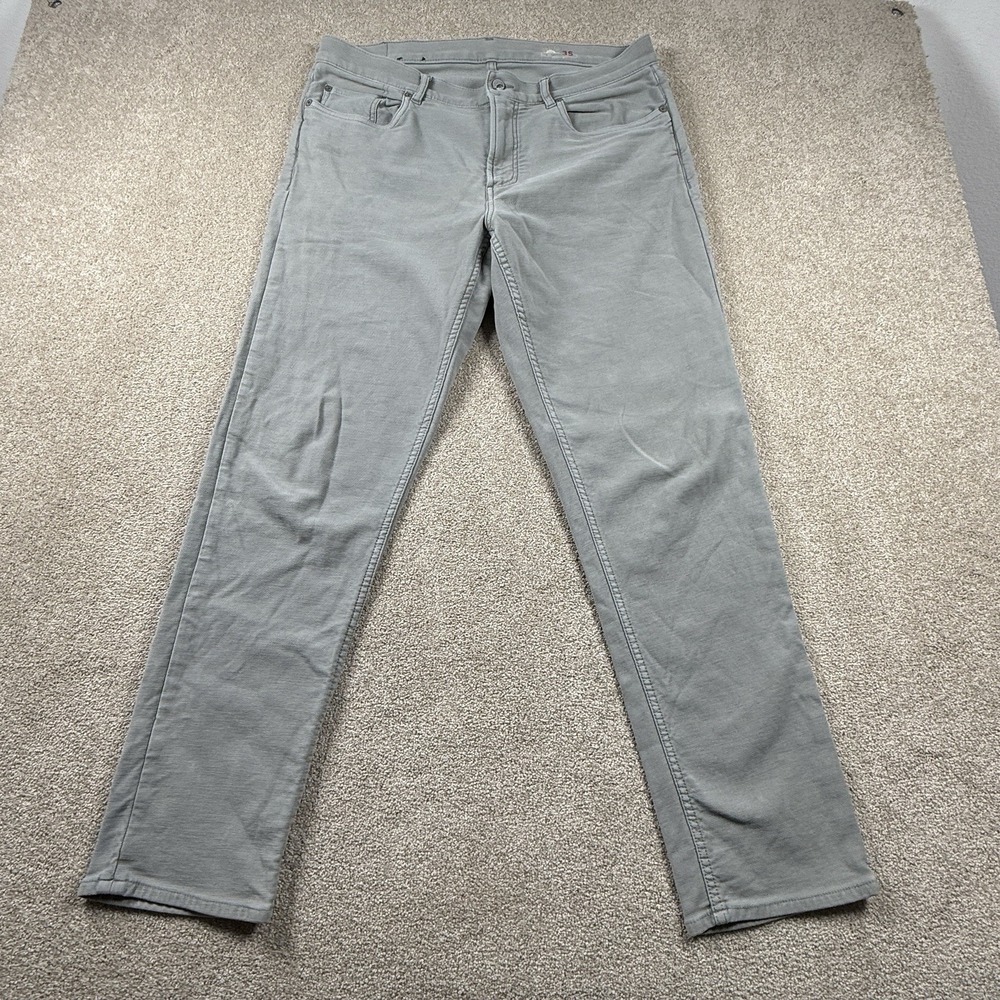 Faherty Terry Stretch Pants Men 35x31 Gray Chino Trousers Jean Modern Preppy
